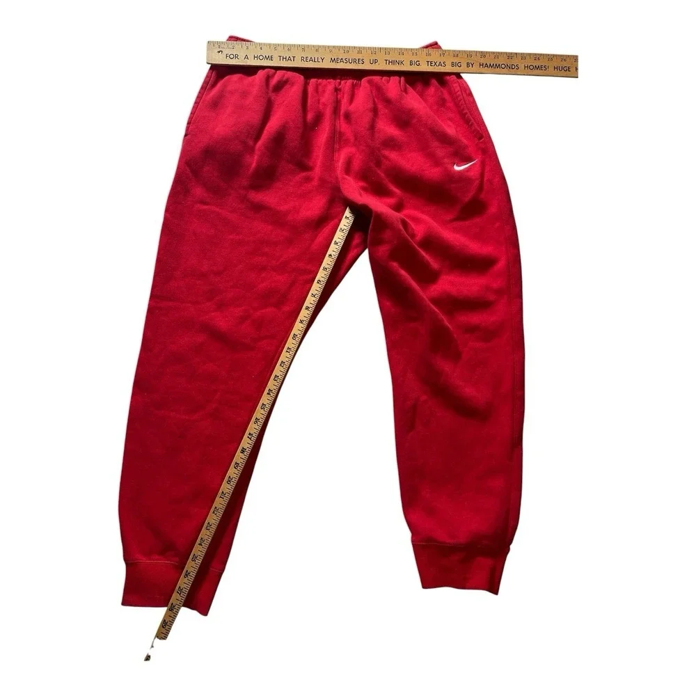 Nike Red Fleece Jogger Sweatpants XXL Embroidered Swoosh Athletic Pants